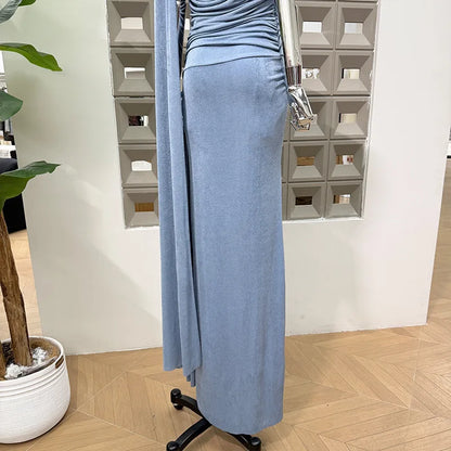 Luxury One-Shoulder Ruched Dress