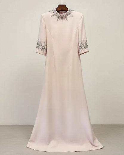 High Neck Embellished Formal Dress