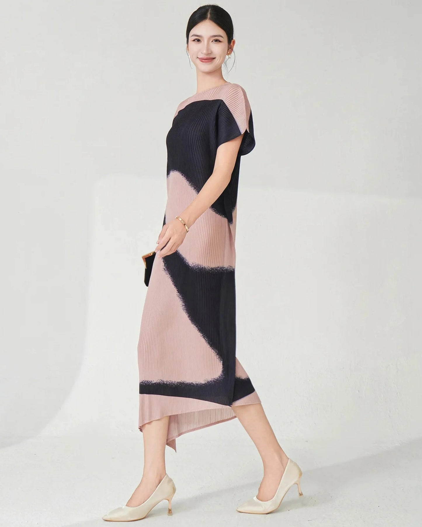Elegant Kaftan Plisse Dress