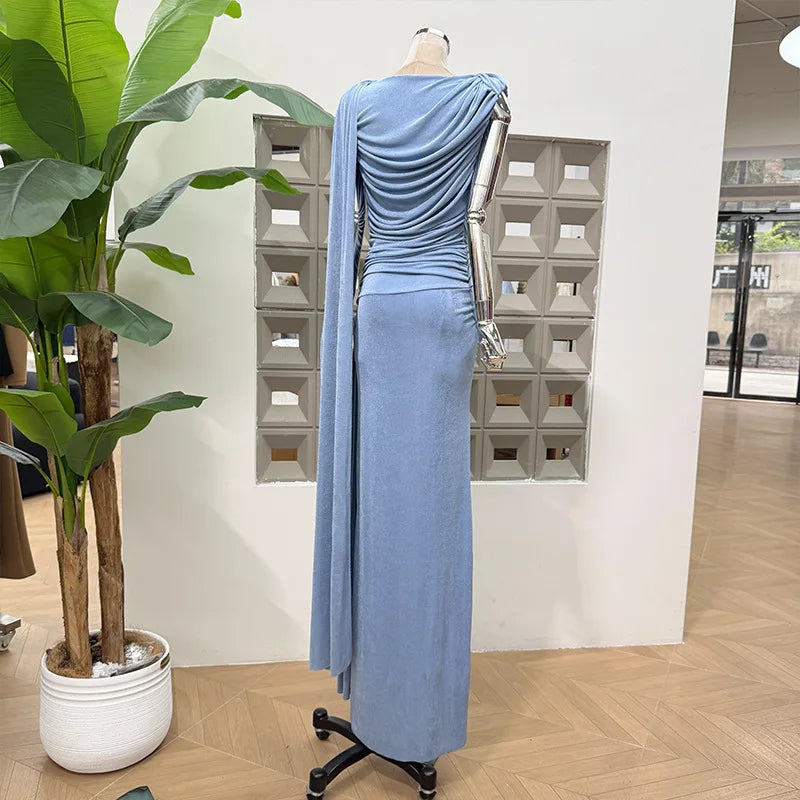 Luxury One-Shoulder Ruched Dress