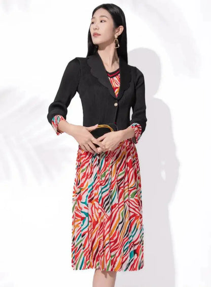 Modern Pleated Midi Dress