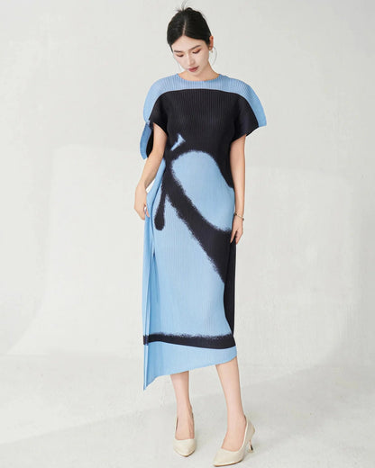Elegant Kaftan Plisse Dress