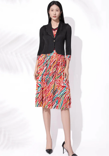 Modern Pleated Midi Dress