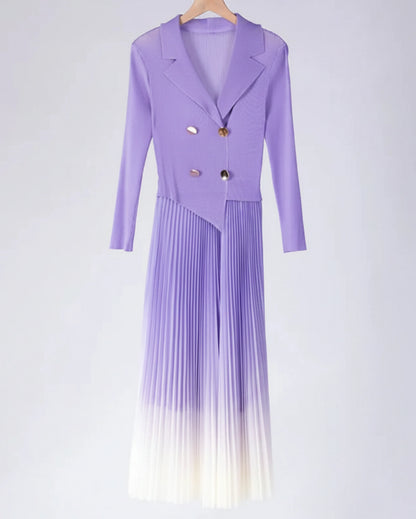 Elegant Plissé Ombre Dress