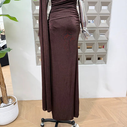Luxury One-Shoulder Ruched Dress