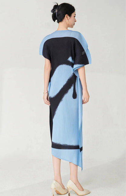 Elegant Kaftan Plisse Dress