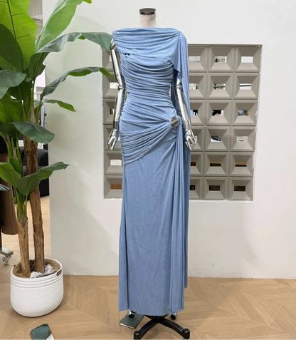 Luxury One-Shoulder Ruched Dress