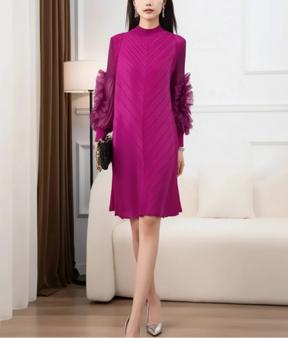 Luxury Pleated Tunic Dress
