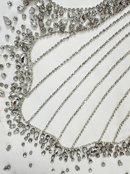 Luxury High-Neck Rhinestone Gown