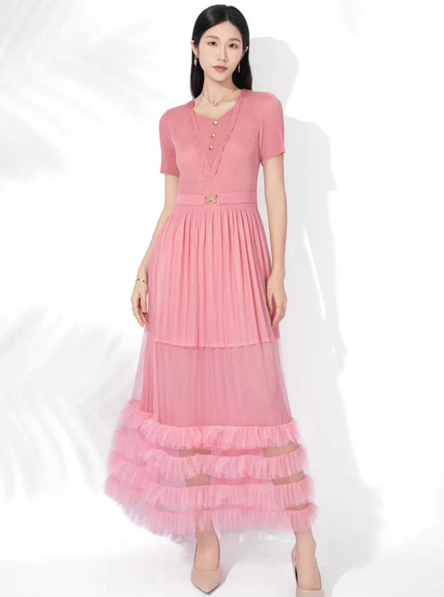Elegant Pleated Tulle Dress