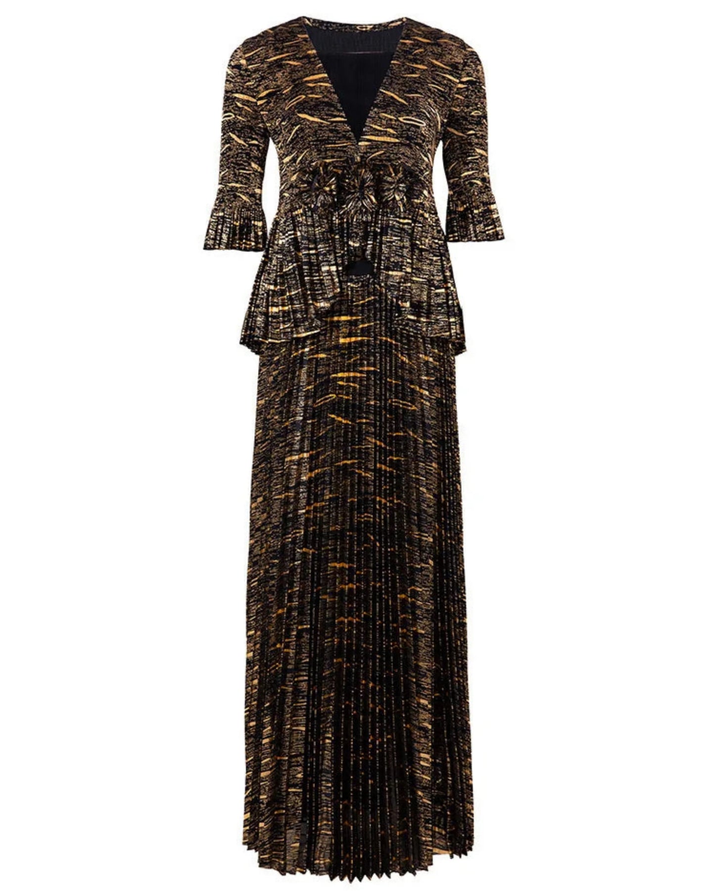 Luxe Pleated Ruffle Dress