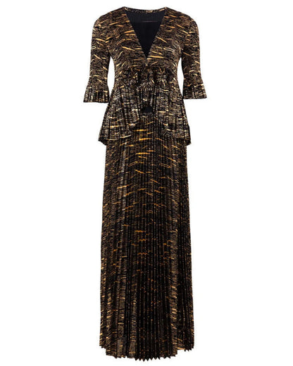 Luxe Pleated Ruffle Dress