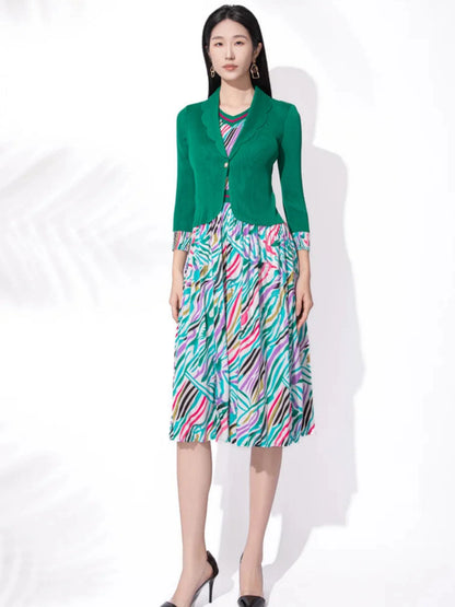 Modern Pleated Midi Dress