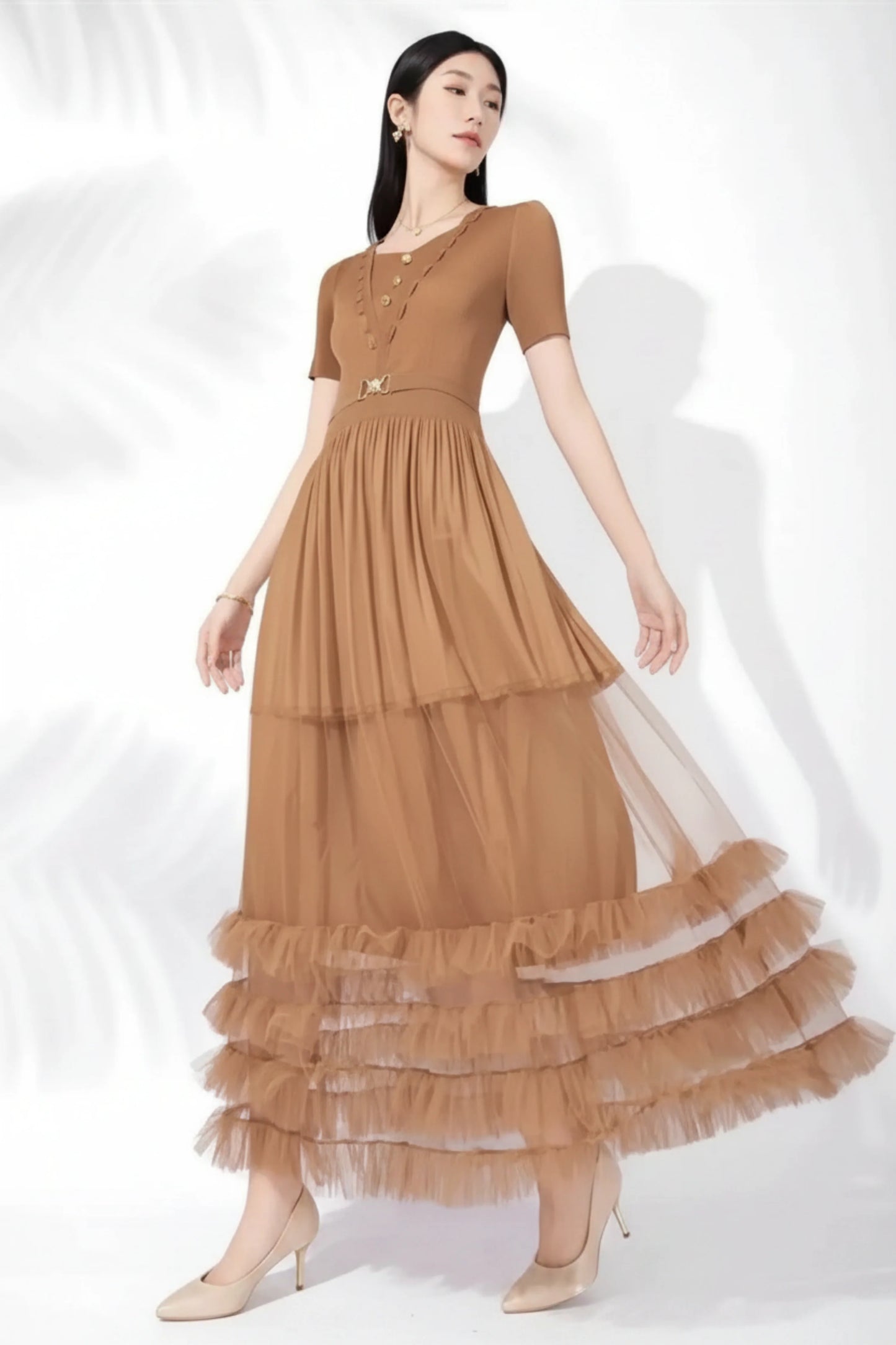 Elegant Pleated Tulle Dress