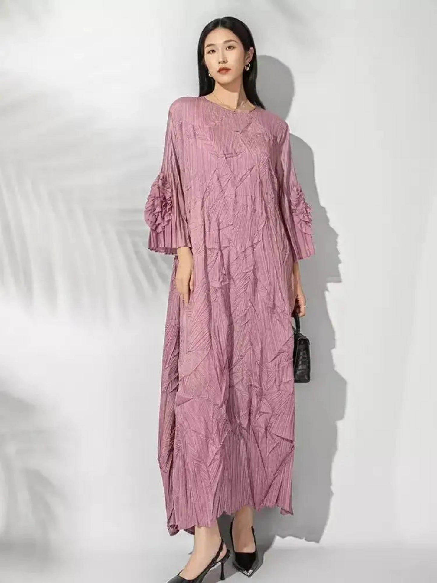 Luxury Crinkled Pleated Dress