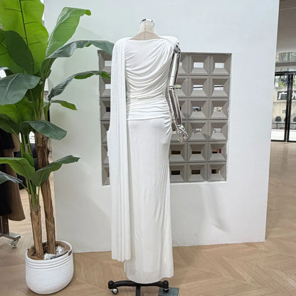 Luxury One-Shoulder Ruched Dress