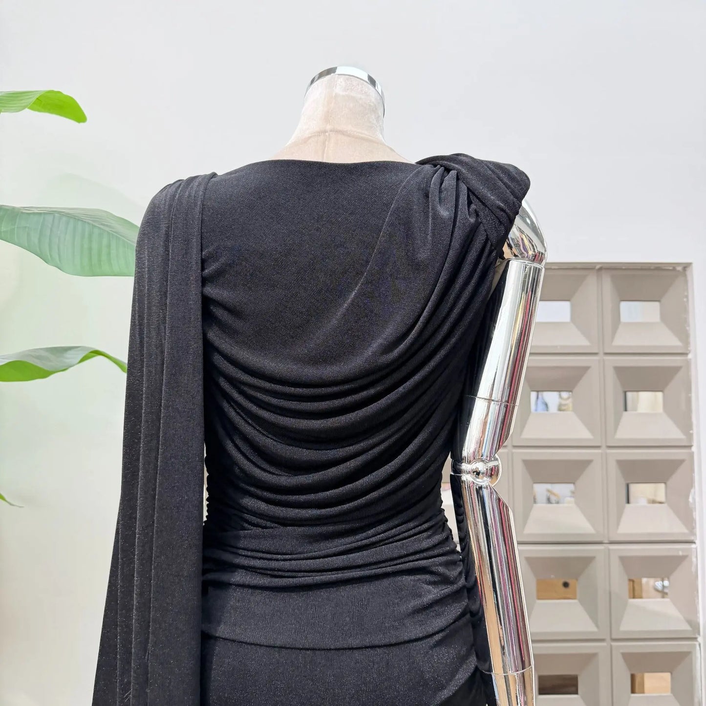Luxury One-Shoulder Ruched Dress