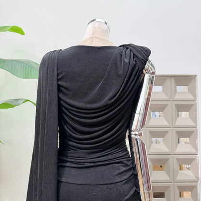Luxury One-Shoulder Ruched Dress