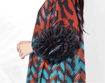 Luxury Geometric Plissé  Dress