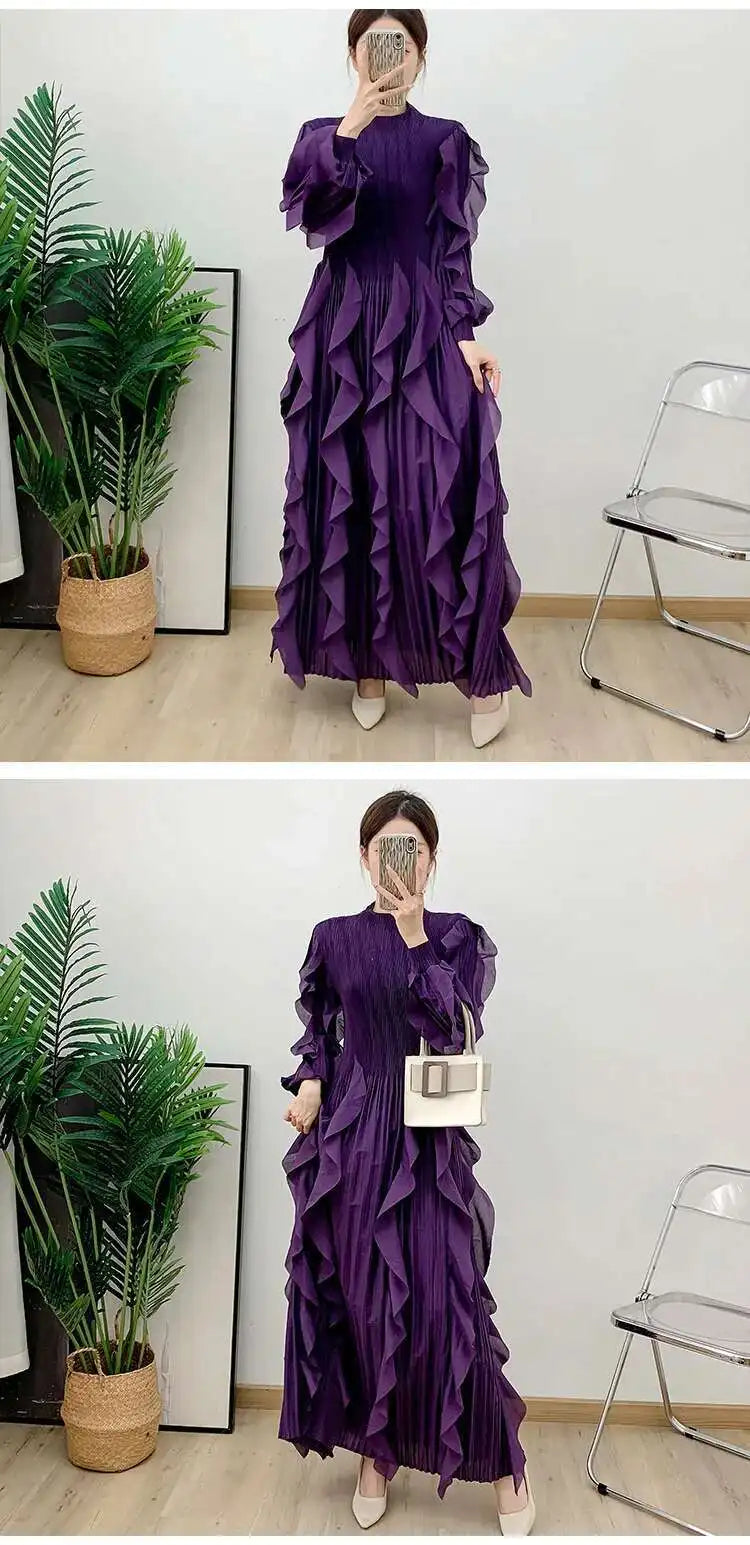Luxurious Plissé Ruffles Dress