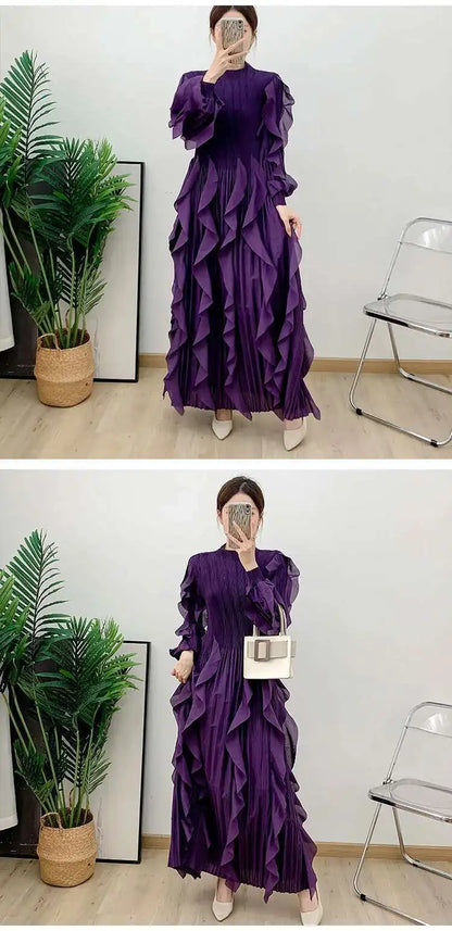 Dressy Pleated Caftan Dress