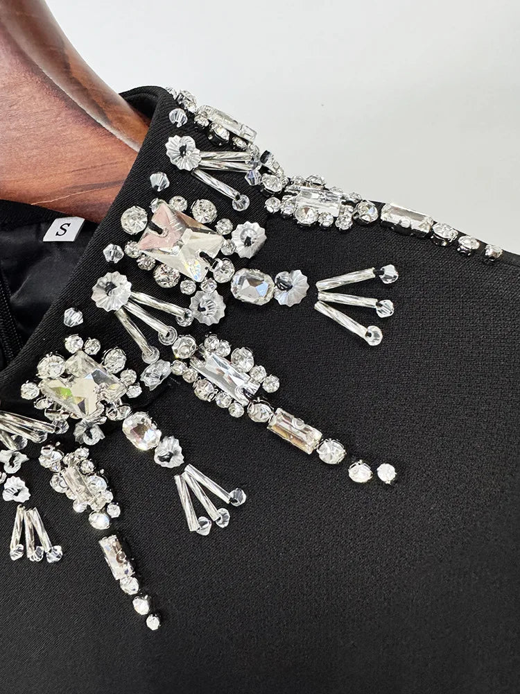 High Neck Embellished Formal Dress