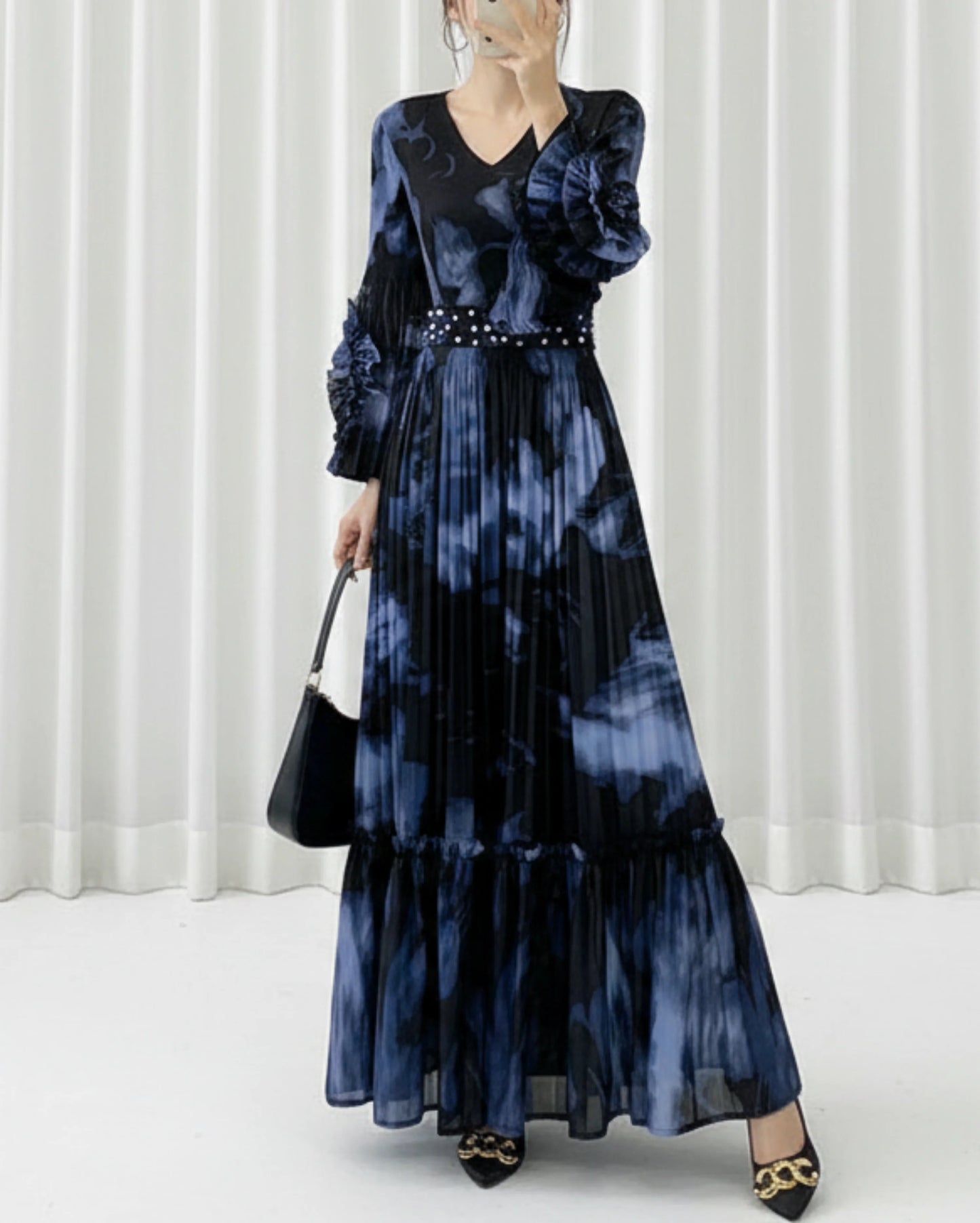 Luxury Pleated Organza Dress