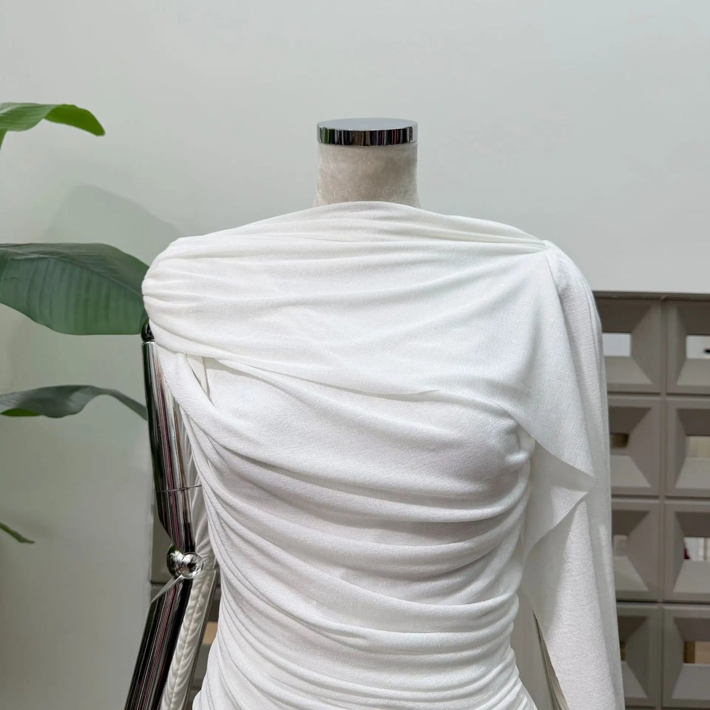 Luxury One-Shoulder Ruched Dress