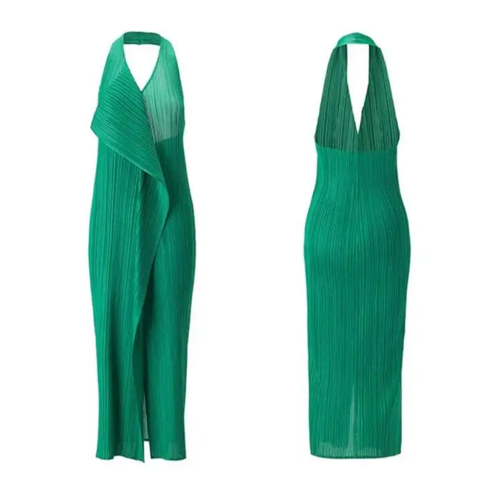 Luxury Pleated Sleeveless Dress