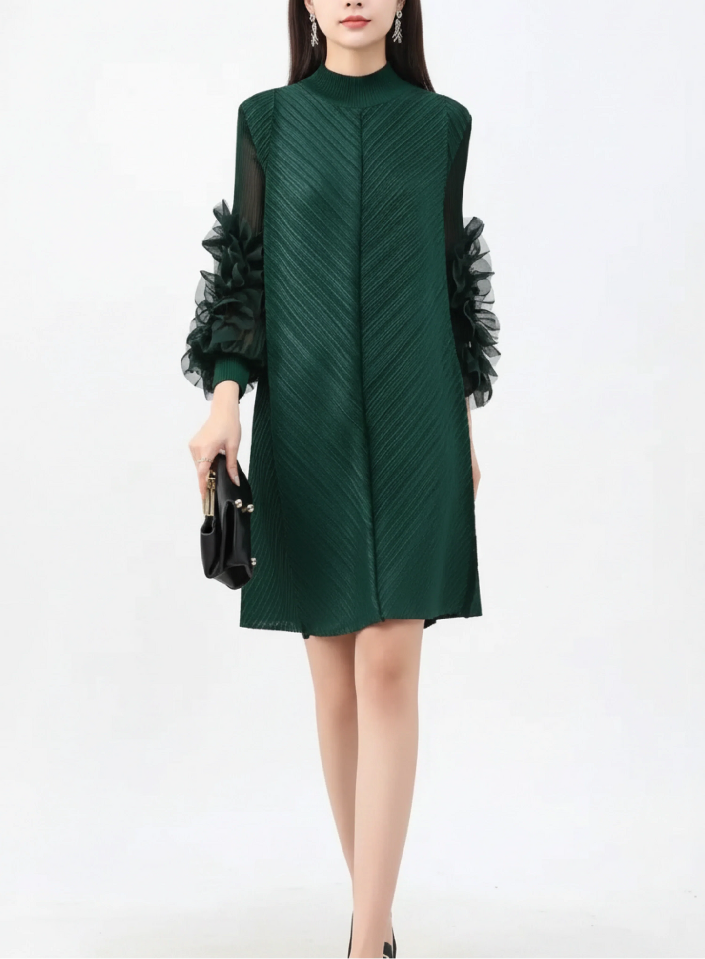 Luxury Pleated Tunic Dress