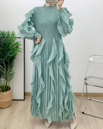 Luxurious Plissé Ruffles Dress