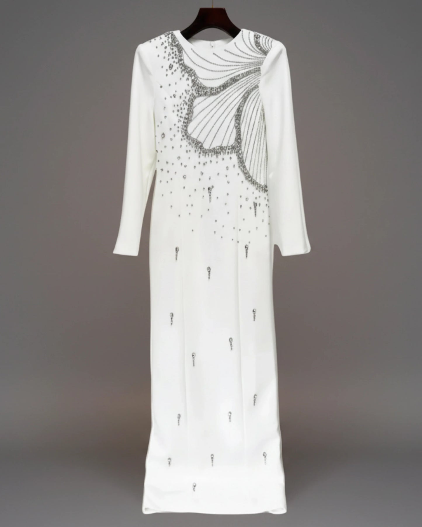 Luxury High-Neck Rhinestone Gown