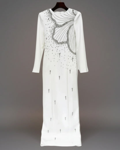 Luxury High-Neck Rhinestone Gown