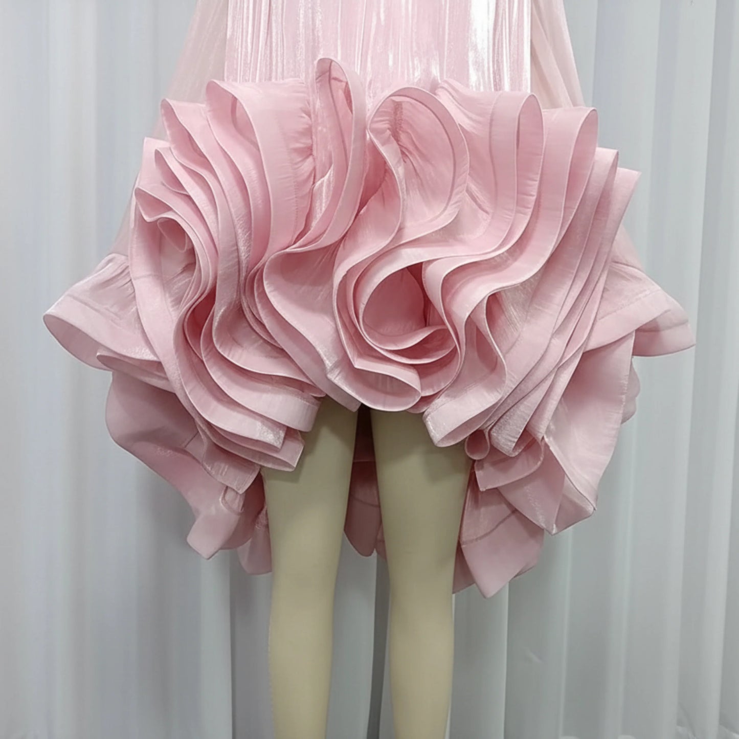 Luxury Ruffle High Low Dress