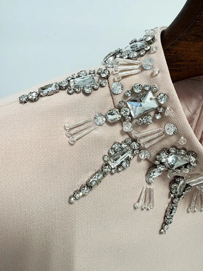 High Neck Embellished Formal Dress