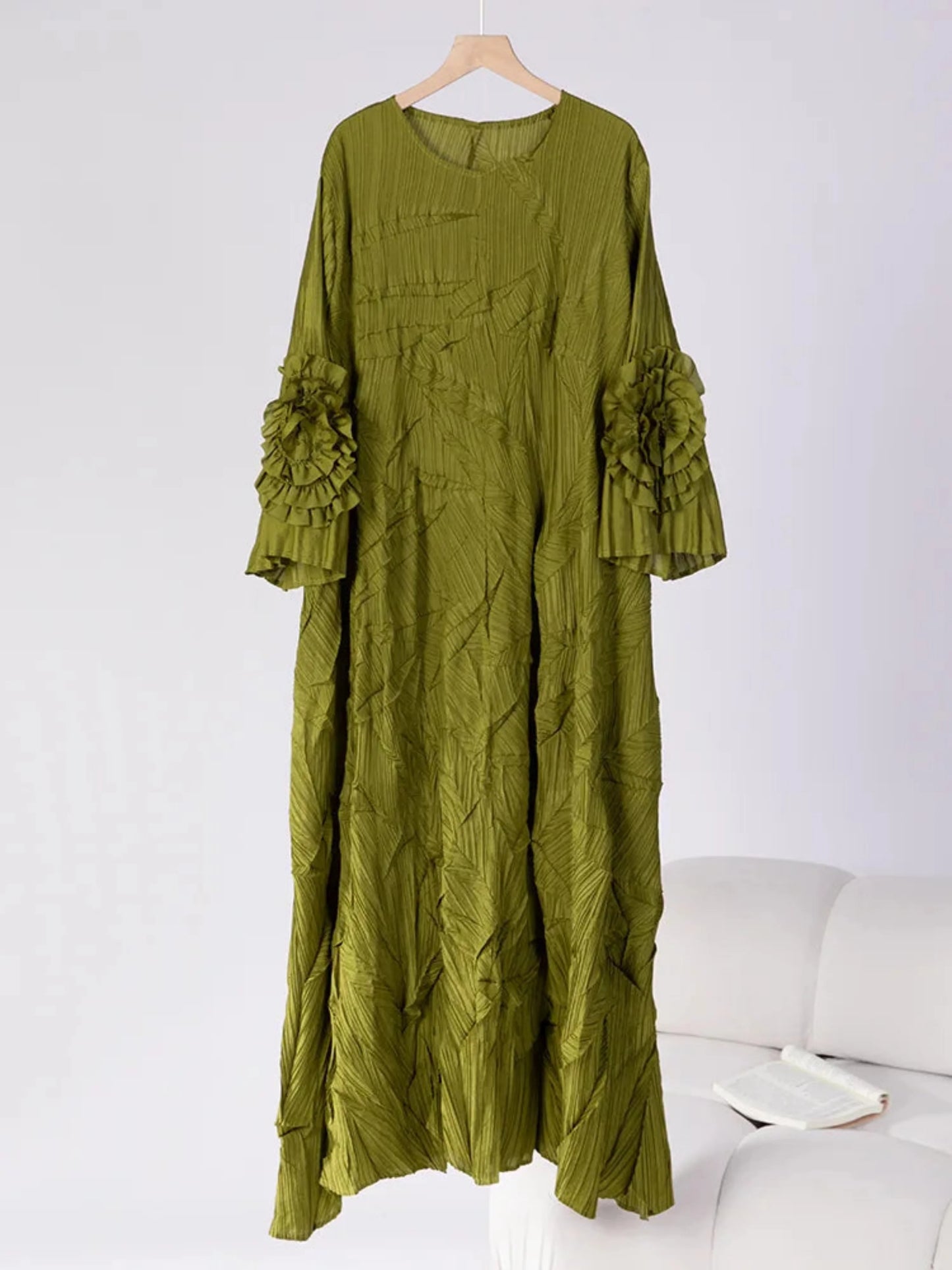 Luxury Crinkled Pleated Dress