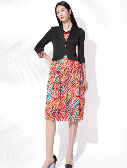 Modern Pleated Midi Dress
