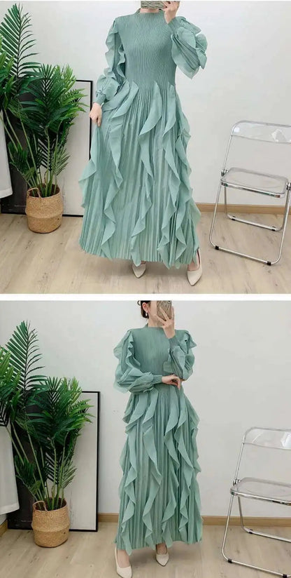 Dressy Pleated Caftan Dress