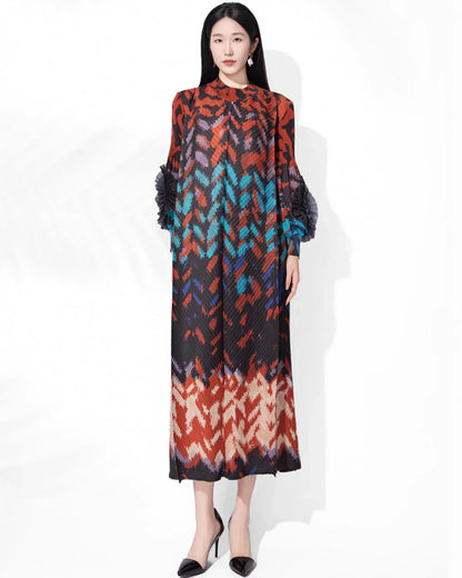 Luxury Geometric Plissé  Dress