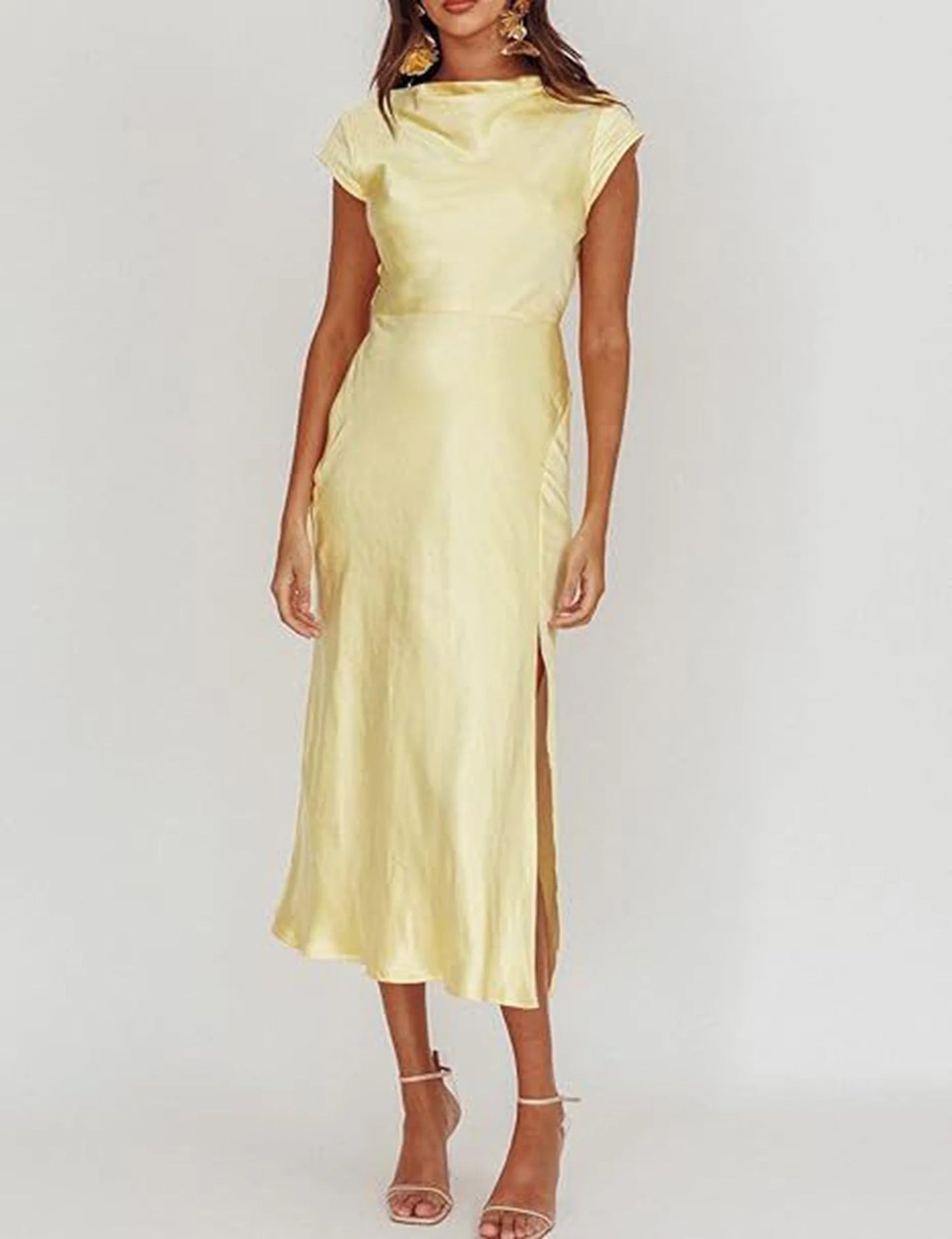 Get In Formation Satin Midi Dress