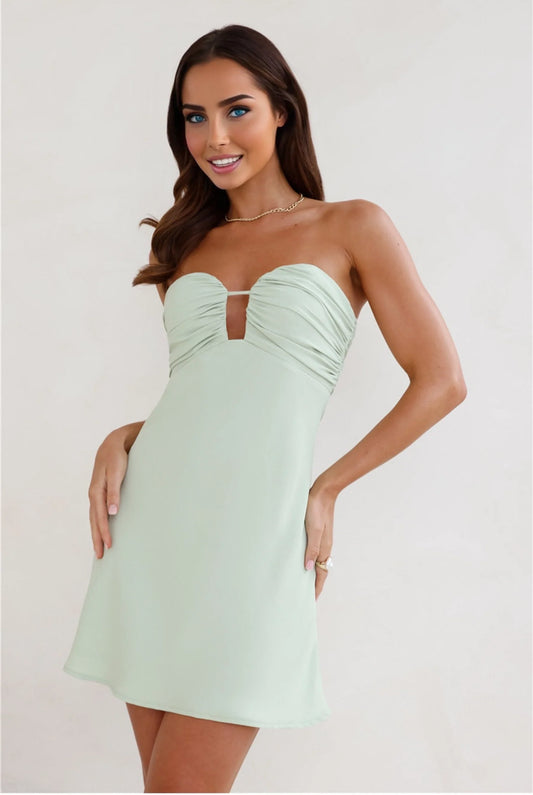 Sultry Vibes Strapless Mini Dress